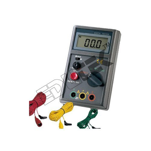 Digital Earth Tester - 3-wire Electrode Resistance Tester, Easy One Button Operation, Complete With Connection Clamp And 30m Cable, Ideal For Engineering Electronics Applications