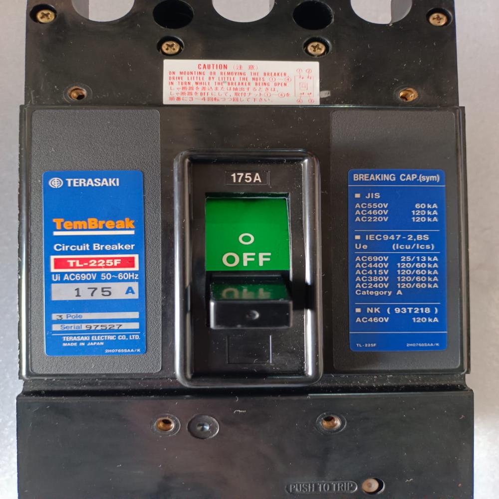Used Terasaki Tembreak Tl-225f 175a Mccb Circuit Breaker 175a Withshunt Trip 200-480v