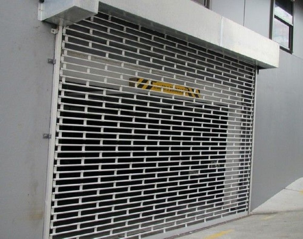 Industrial Grill Rolling Shutter - Color: White
