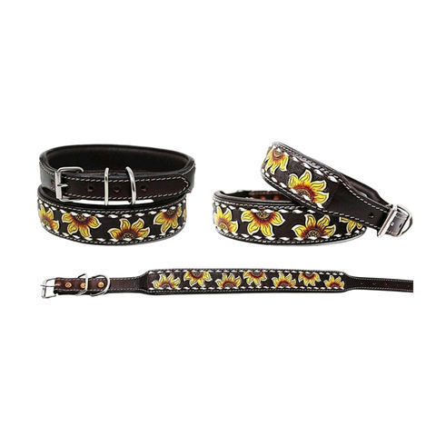 Luxury Style Personalized Printed Leather Dog Collar - Color: As Per Availability
