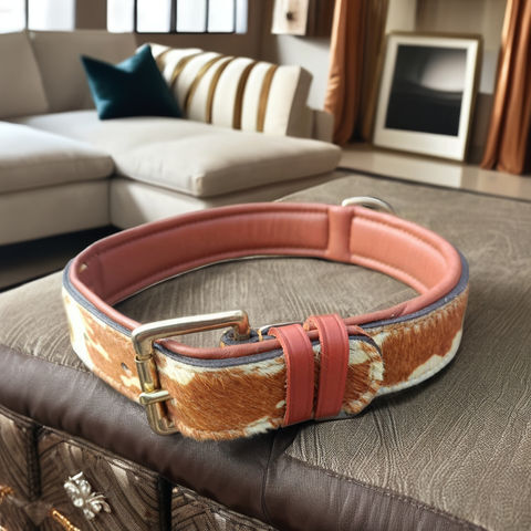 Luxury Adjustable Leather Dog Collar With Brown