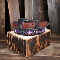 Handmade Beaded Leather Belt - Color: Different Available