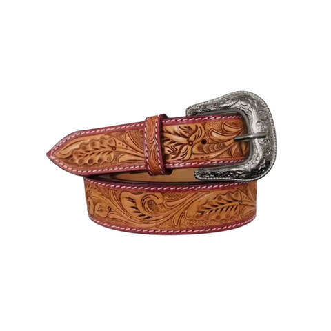 Western Leather Beaded Belt - Color: Different Available