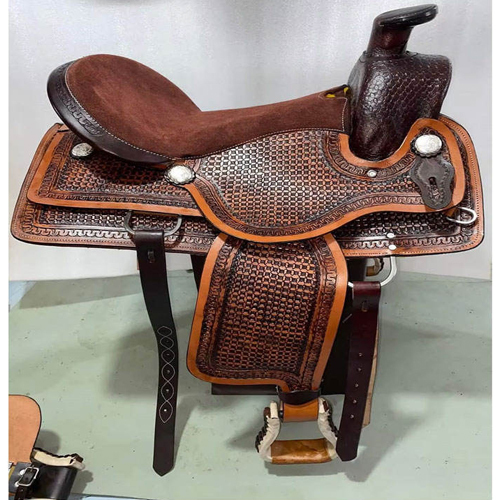 100% Premium Quality Synthetic Leather Professional Horse Saddle - Color: All Colors