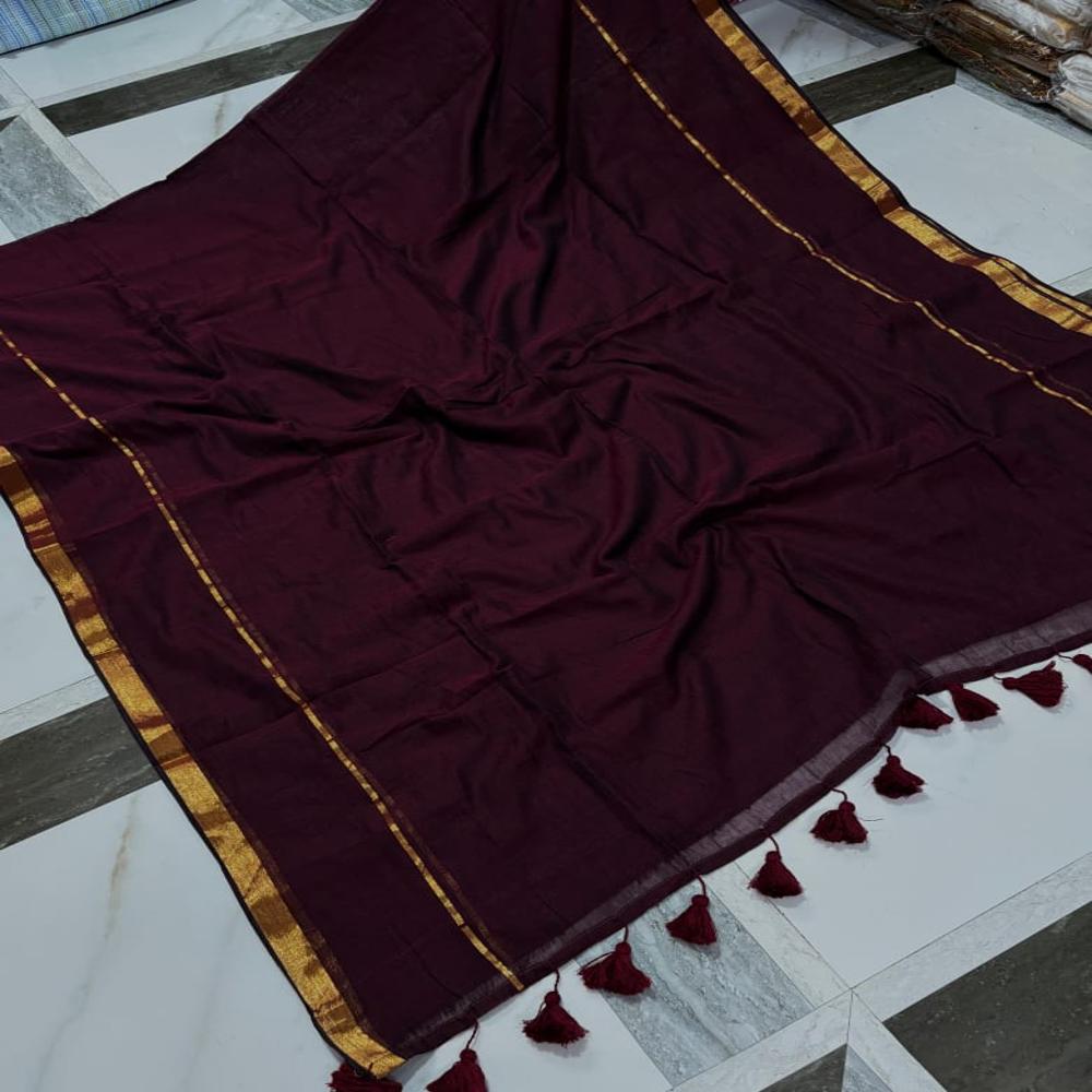 Pure 120count mul cotton Saree Jori Border 