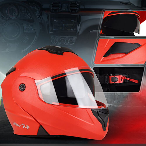 Adien Flip Sunvisor Vents Flip Up Red Helmet