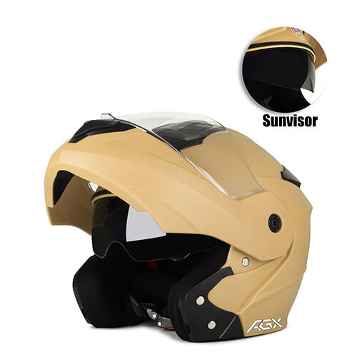 Adien Flip Sunvisor Vents Flip Up Brown Helmet