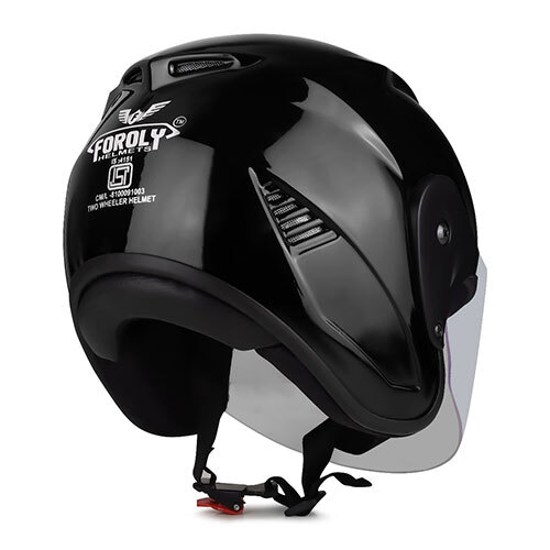 Alpha Open Face Polycarbonate Visor Black Helmet