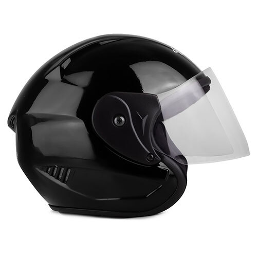 Alpha Open Face Polycarbonate Visor Black Helmet - Temperature Range: As Per Industry Stand Celsius (Oc)