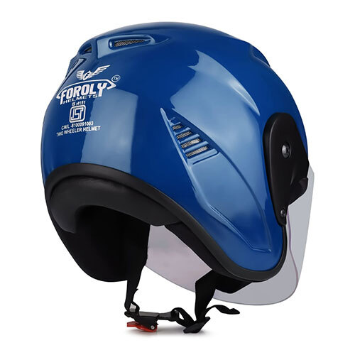 Alpha Open Face Polycarbonate Visor Blue Helmet