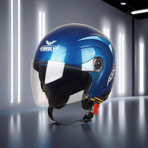 Aura Open Face Polycarbonate Visor Blue Helmet