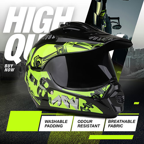 Mens X8 Extreme Smoke Visor Motocross Helmet