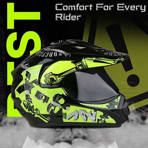 Mens X8 Extreme Smoke Visor Motocross Helmet