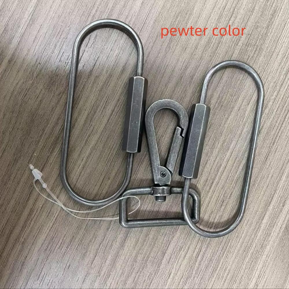 C D Gourd Oval Shape Brass Key Ring Gold Hex Screw Lock Clip Key Ring Chain Durable Simple Style Brass Car Keychain Holder