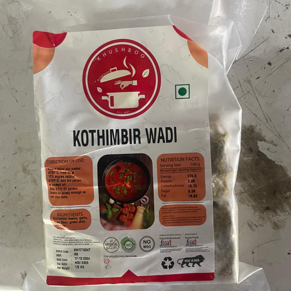 Frozen Kothimbir Wadi - Carbohydrate: 30 Grams (G)