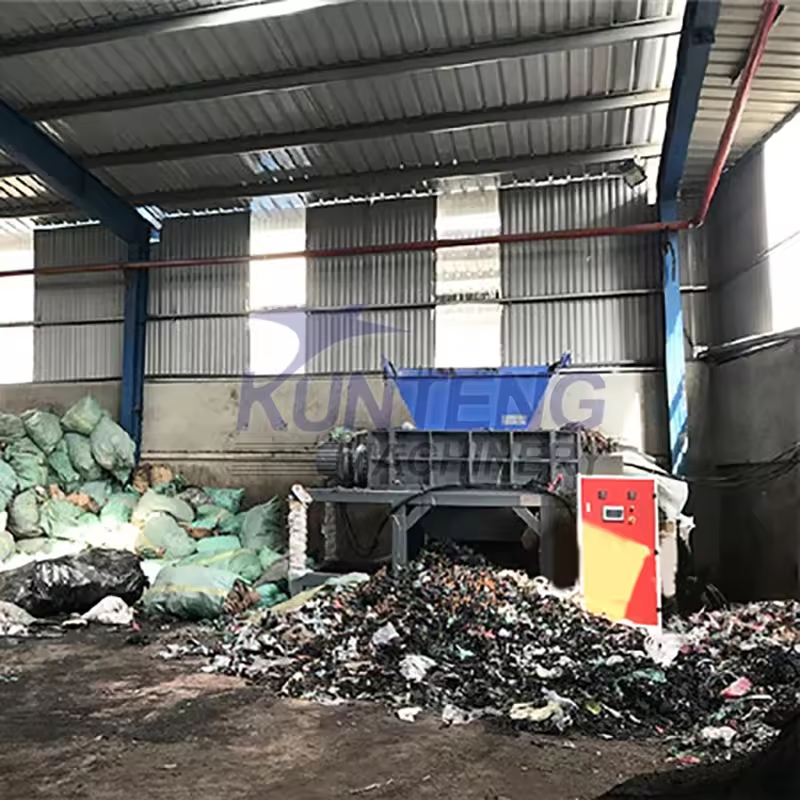 Waste Car Shell Dual Axis Shredder Waste Plastic Paint Bucket Strong Crusher Solid Waste Metal Crusher