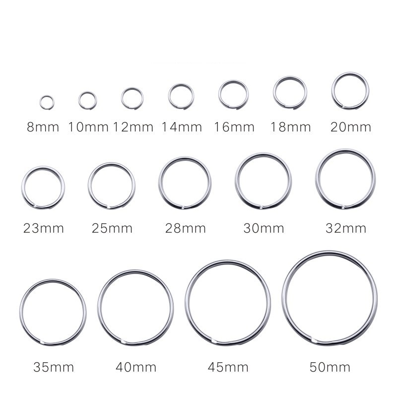 Round Flat Key Ring Metal Brass Key Ring Clip Clasp Holder for Keychain Home Keys Organization DIY Craft Gold Black Nickel color