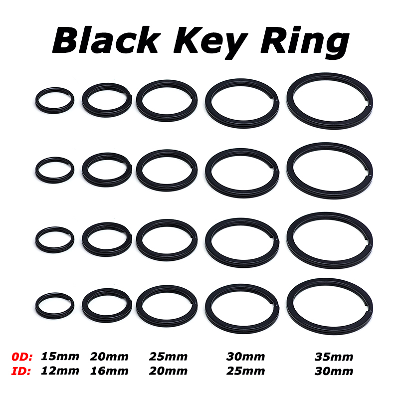 Round Flat Key Ring Metal Brass Key Ring Clip Clasp Holder for Keychain Home Keys Organization DIY Craft Gold Black Nickel color