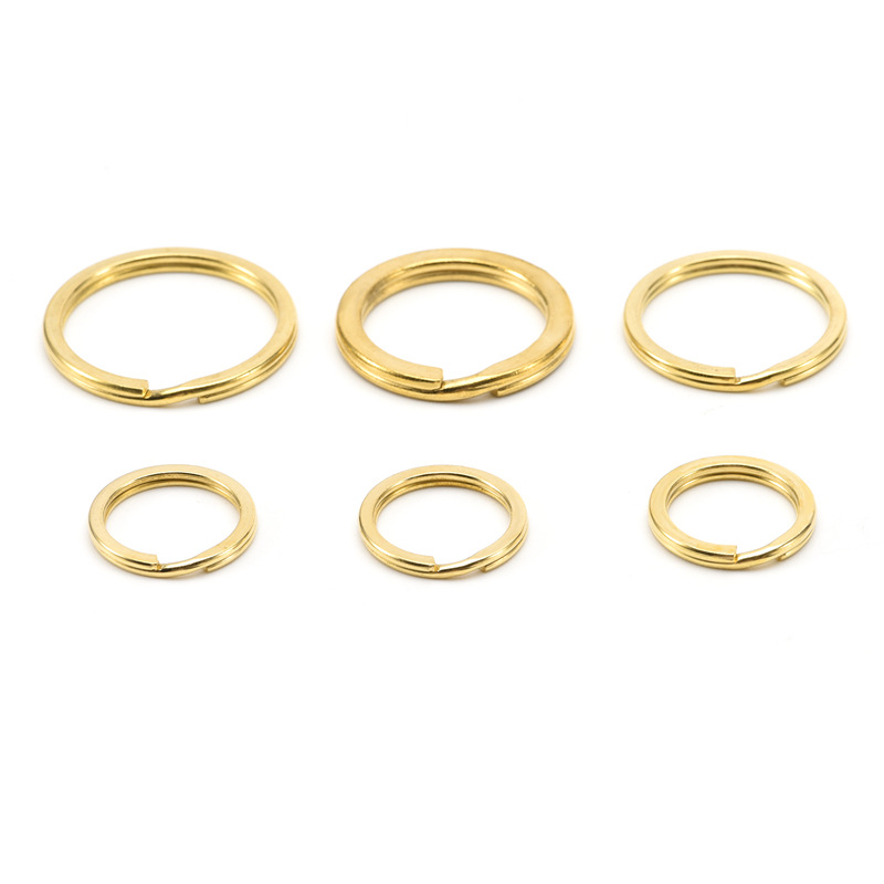 Round Flat Key Ring Metal Brass Key Ring Clip Clasp Holder for Keychain Home Keys Organization DIY Craft Gold Black Nickel color