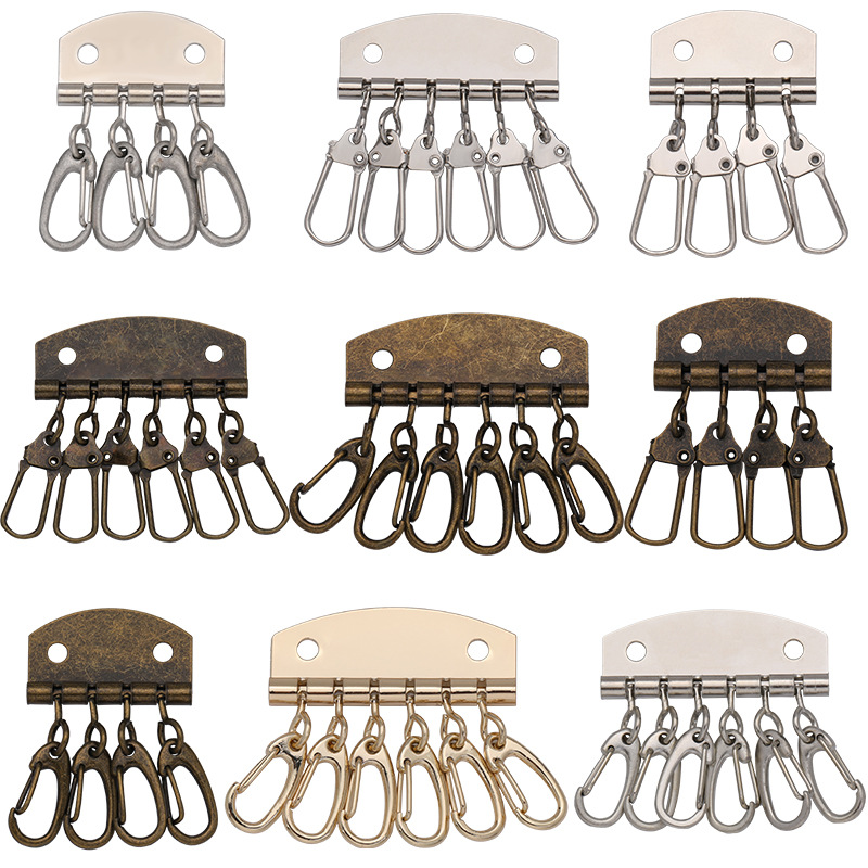 Round Flat Key Ring Metal Brass Key Ring Clip Clasp Holder for Keychain Home Keys Organization DIY Craft Gold Black Nickel color