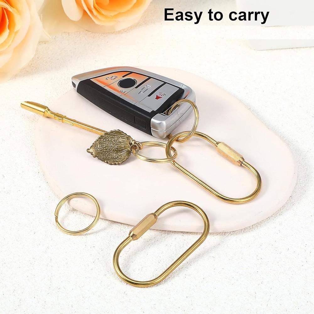 Round Flat Key Ring Metal Brass Key Ring Clip Clasp Holder for Keychain Home Keys Organization DIY Craft Gold Black Nickel color