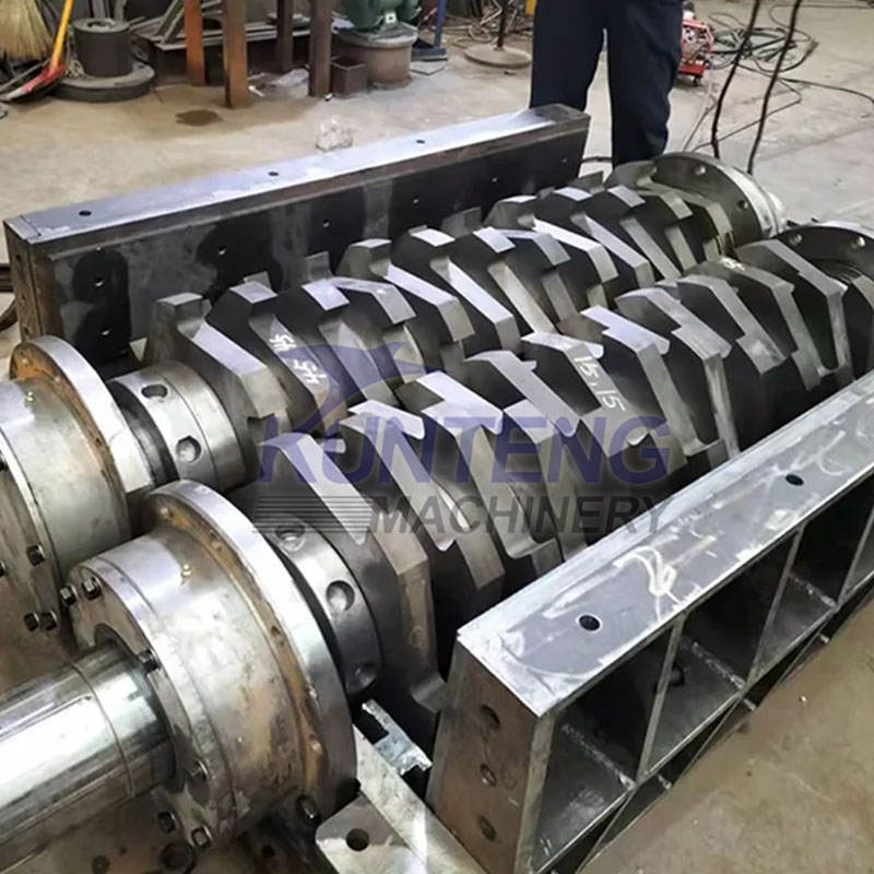 Double Axis Shredder for Solid Waste Treatment Metal Waste Pretreatment Crushing System Household Waste Shredder