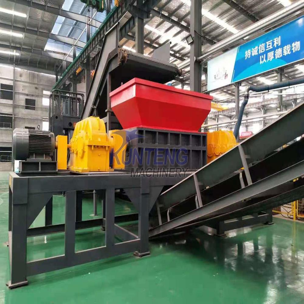 Double Axis Shredder for Solid Waste Treatment Metal Waste Pretreatment Crushing System Household Waste Shredder