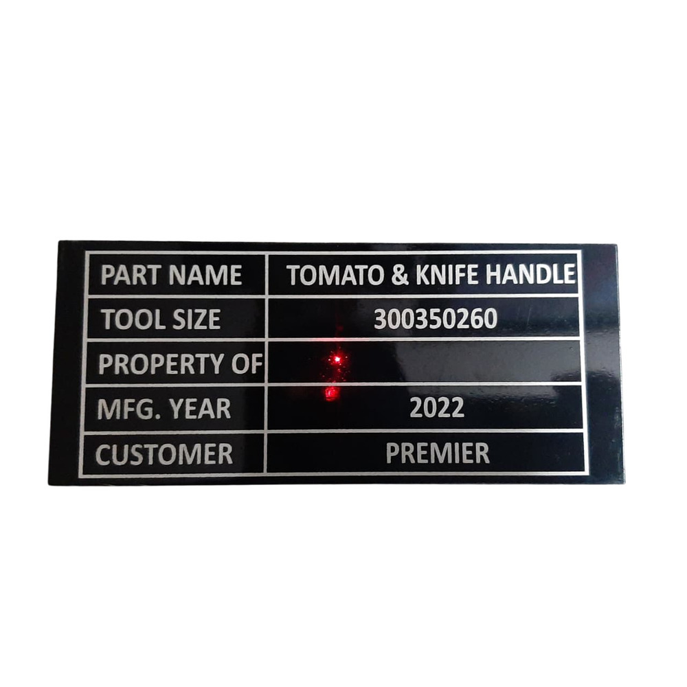 Alluminium Tool Name Plate