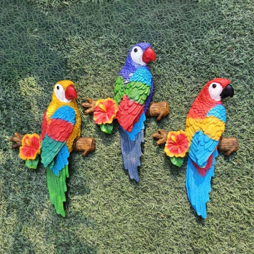 Flower wall parrot