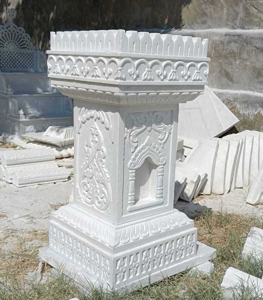 Marble Tulsi Pot - Design Type: Attractive