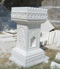 Marble Tulsi Pot - Design Type: Attractive