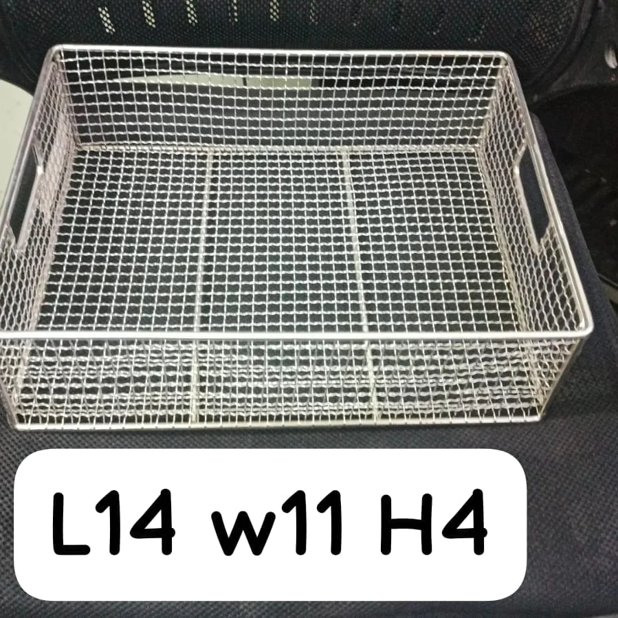 Stainless Steel Fried Chicken Breading Basket - Color: Silver