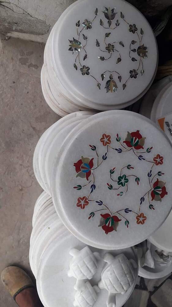 Marble Inlay Chakla - Color: Various Available