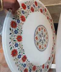 Marble Inlay Round Table Top