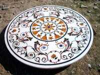 Marble Inlay Table Top - Design Type: Attractive