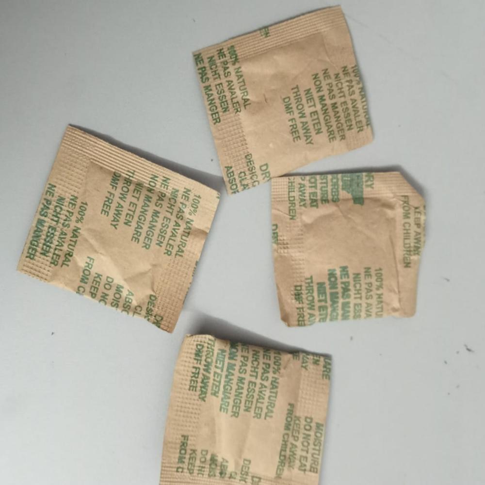 2-gm Dry Clay Desiccant - Kraft Paper - Application: Pharmaceuticals