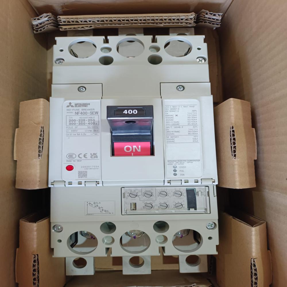 New Mitsubishi Nf400-Sew 400amp Mccb Circuit Breaker Mitsubishi Nf 400 Sew Mccb 3pole