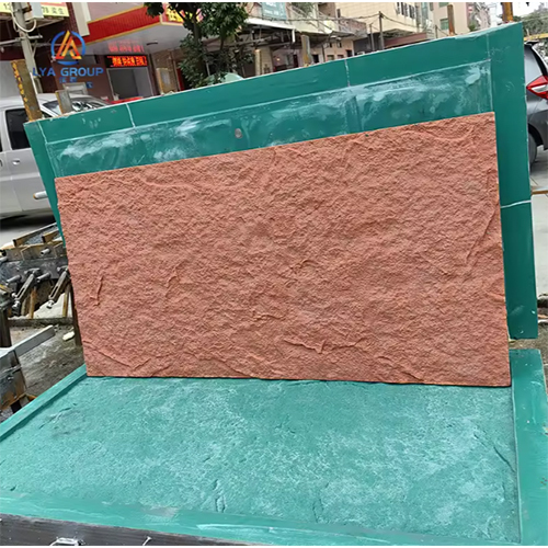 3D Faux Stone Veneer Outdoor Luxury Villa Decorative Pu Stone Wall Panel Mold - Color: Brown