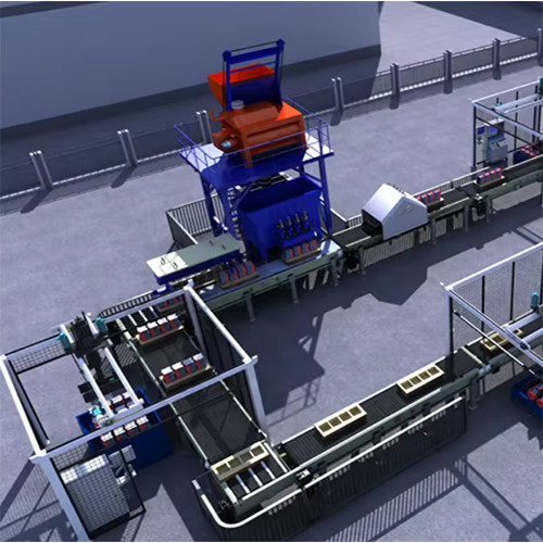 Fully Automatic Clay Brick Production Line For Red Bricks - Color: Blue