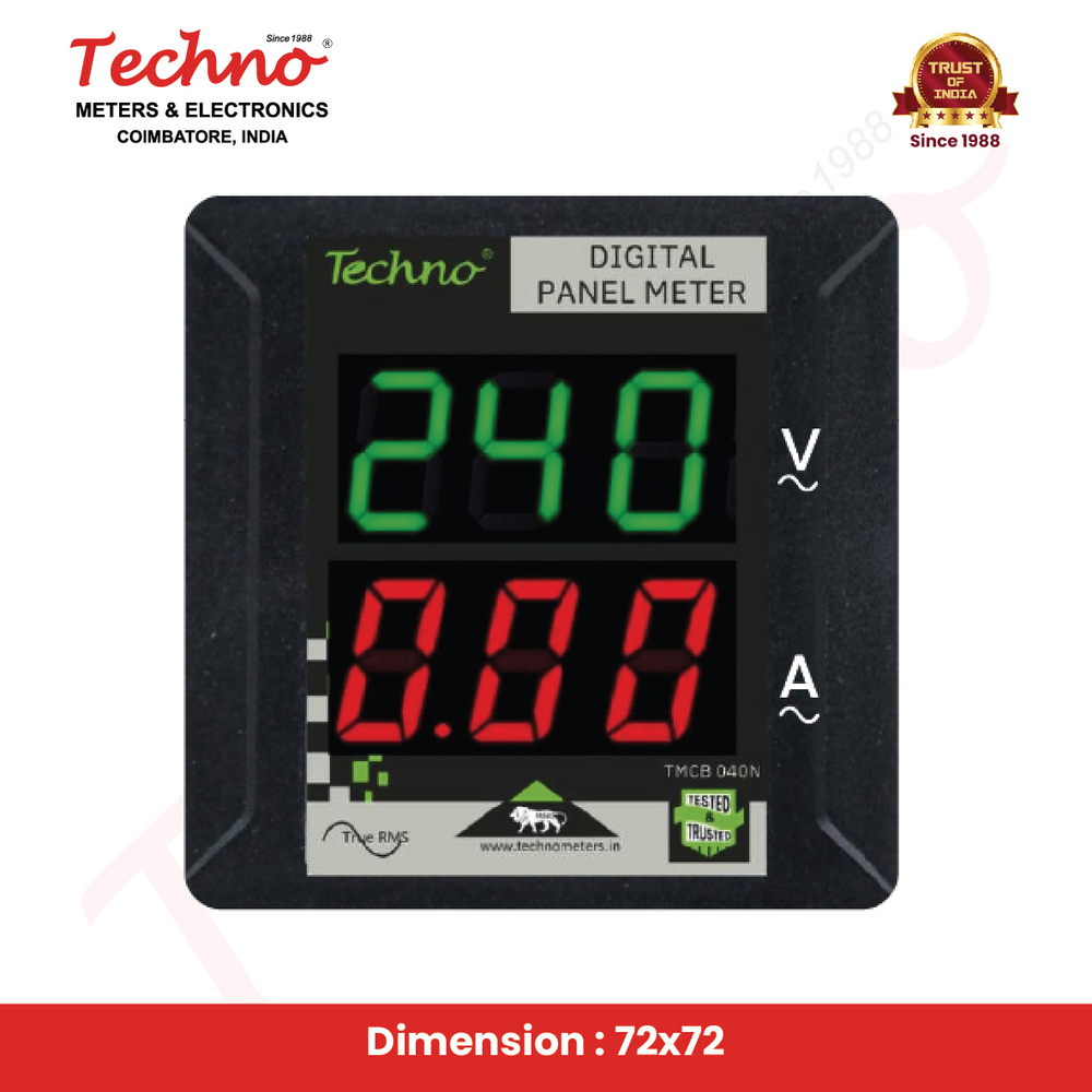 LED Digital Volt Amp Double Display Meter