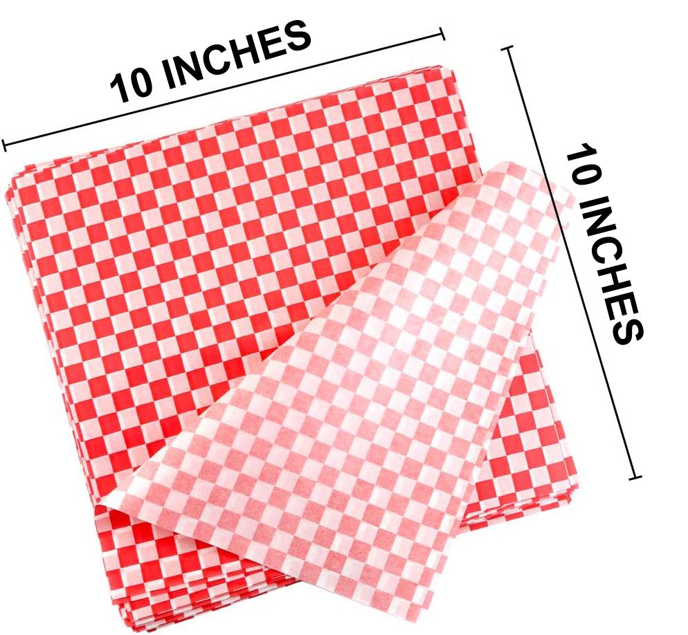 Butter paper One Side Coated Red Checks 10X10 Inch