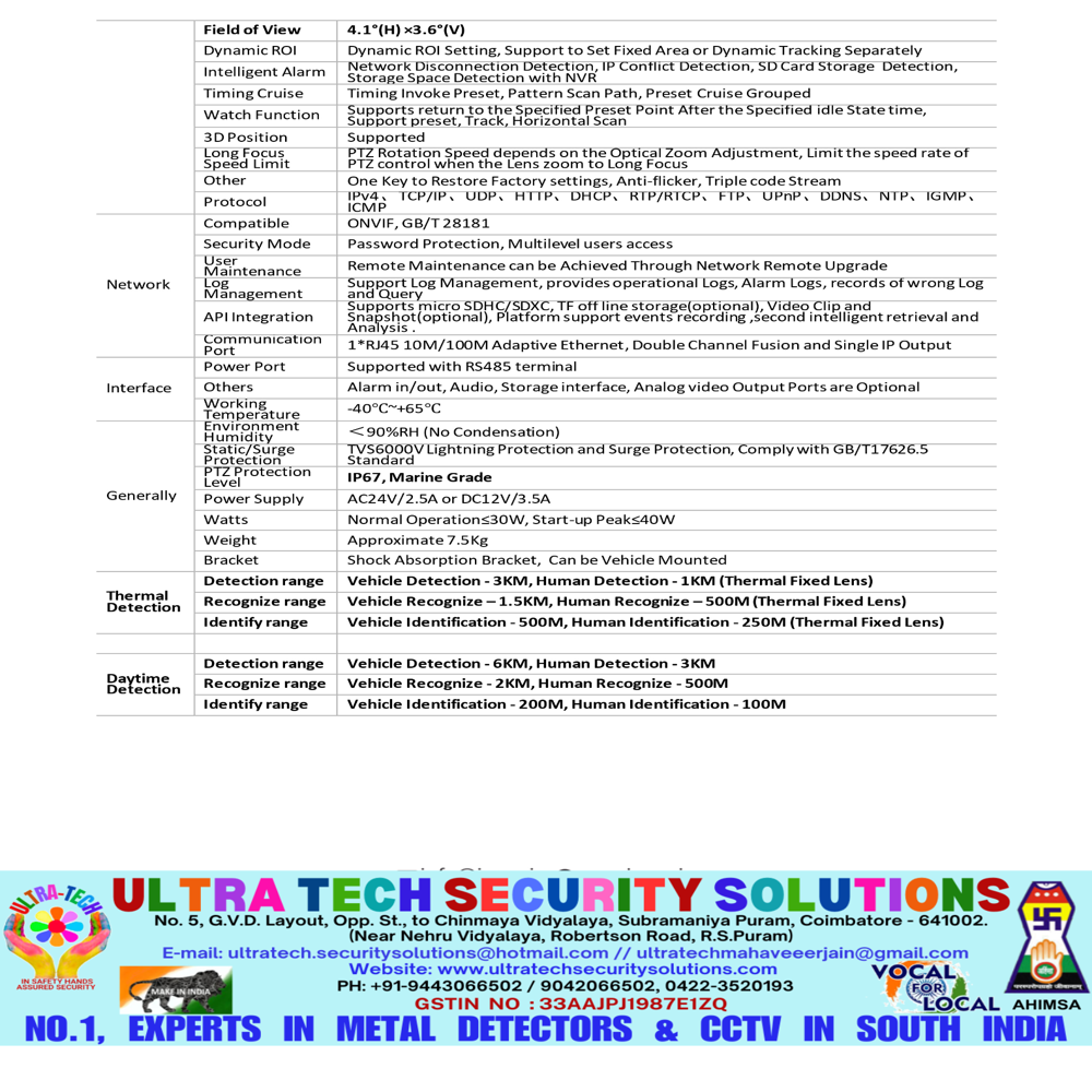 LONG RANGE MARINE GRADE THERMAL PTZ CAMERA DAY 6 KM & NIGHT 3KM - - iV-TH-MA-PTZMLZ-50X-T25-iP3-V2