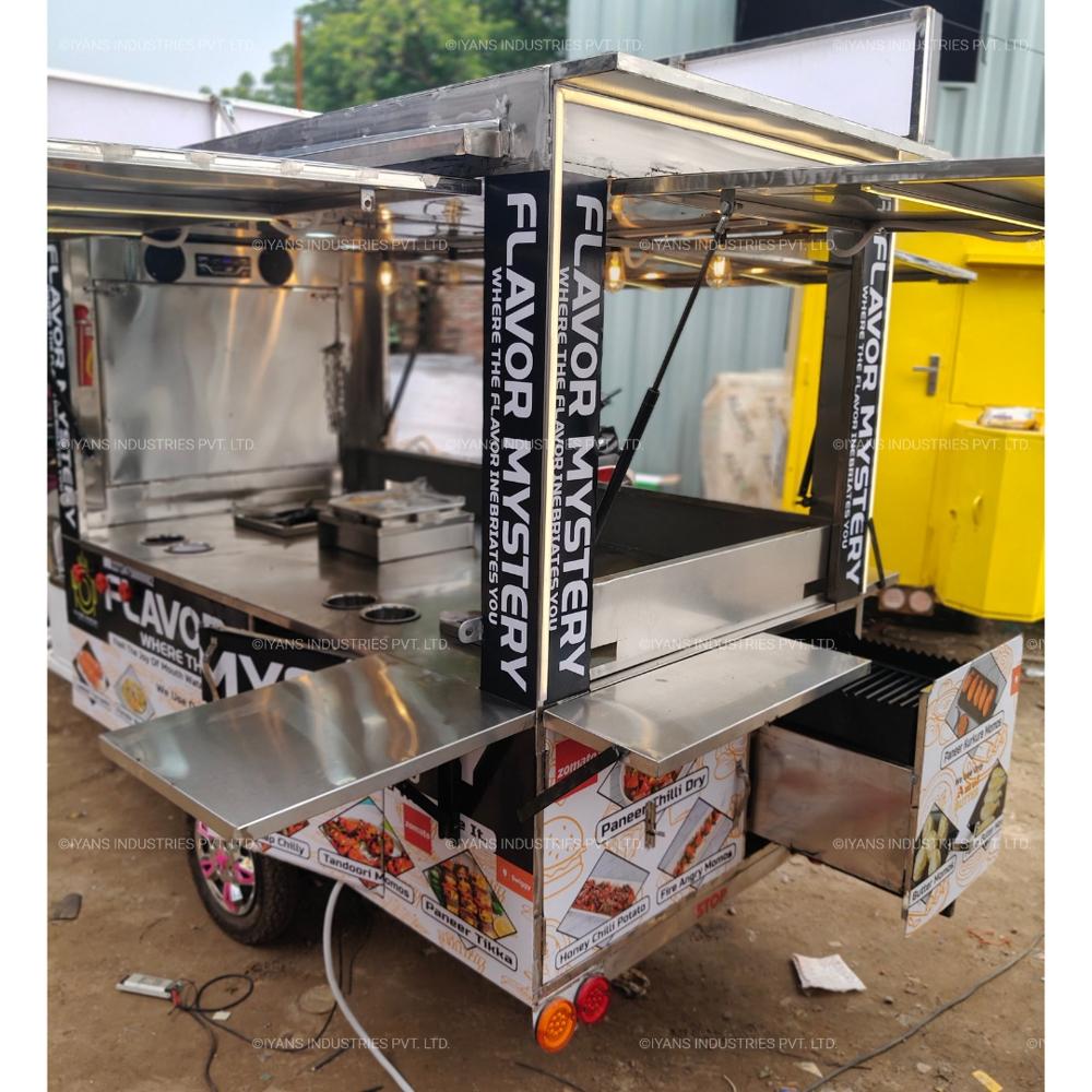 Full Stainless Steel Food Cart Rickshaw