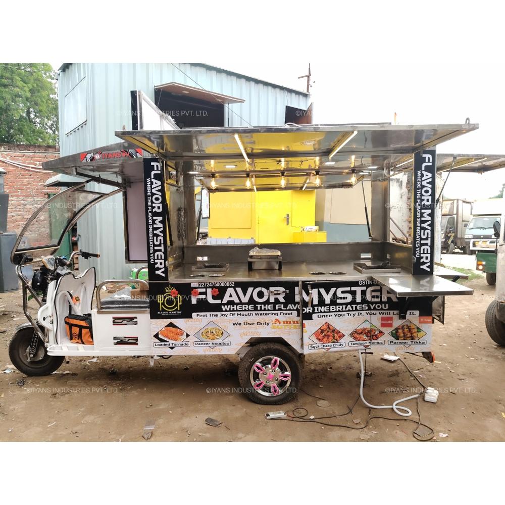 Full Stainless Steel Food Cart Rickshaw