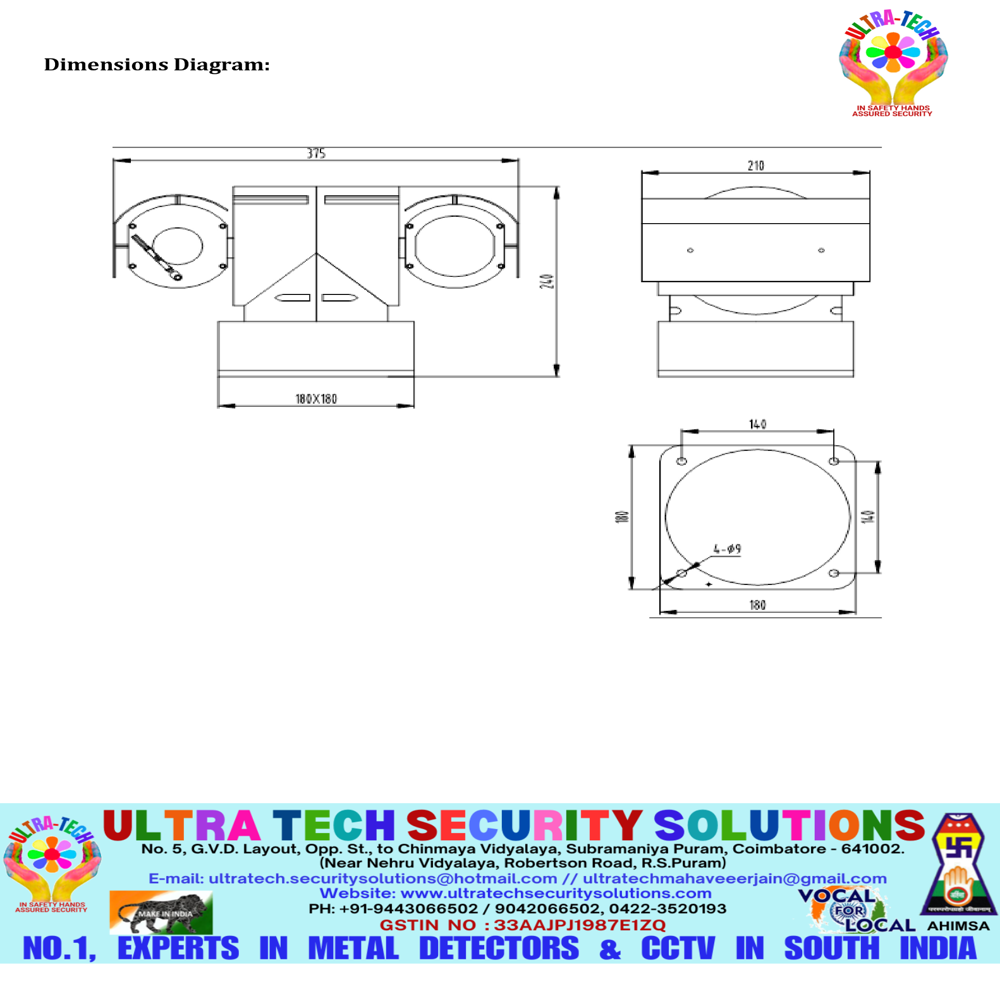 LONG RANGE MILITARY GRADE PTZ CAMERA - DAY 3 KM - NIGHT 300 MTRS - IV-PTZMLZ-20X-IP3