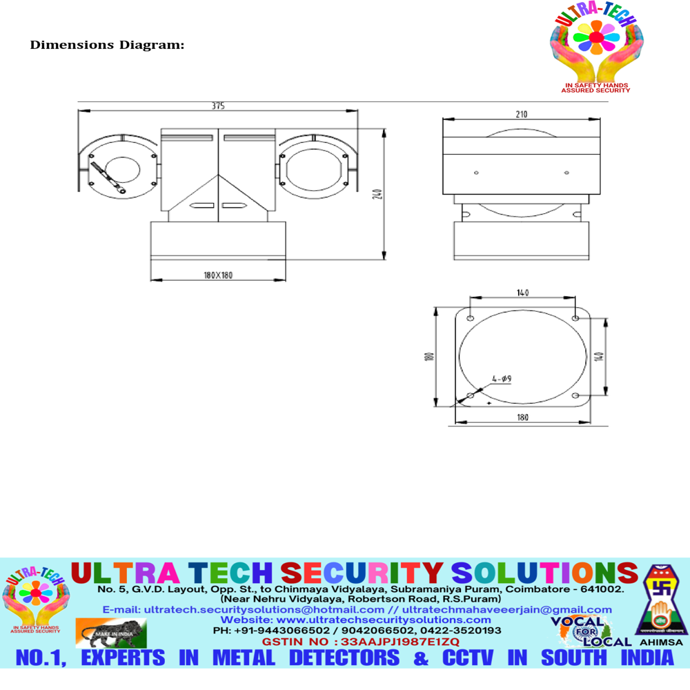 LONG RANGE MILITARY GRADE THERMAL CAMERA - DAY 2KM - NIGHT 3 KM - IV-TH-PTZMLZ-26X-SE-T25-IP3