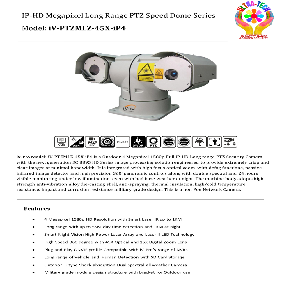 Long Range Military Grade Ptz Camera - Application: Outdoor