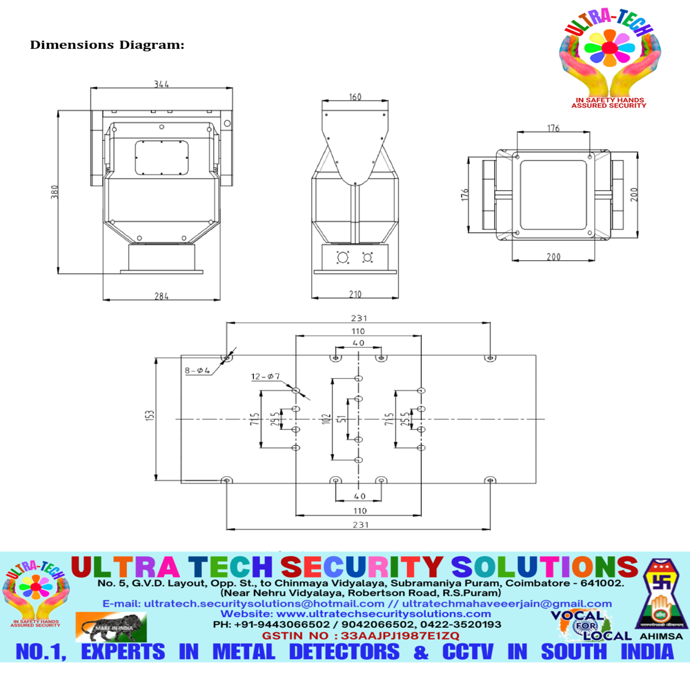 Long Range Military Grade Thermal Ptz Camera - Day 40 Km & Night 25 Km - Iv-th-ptzmlz-150x-xt-ip3-v2 - Application: Outdoor