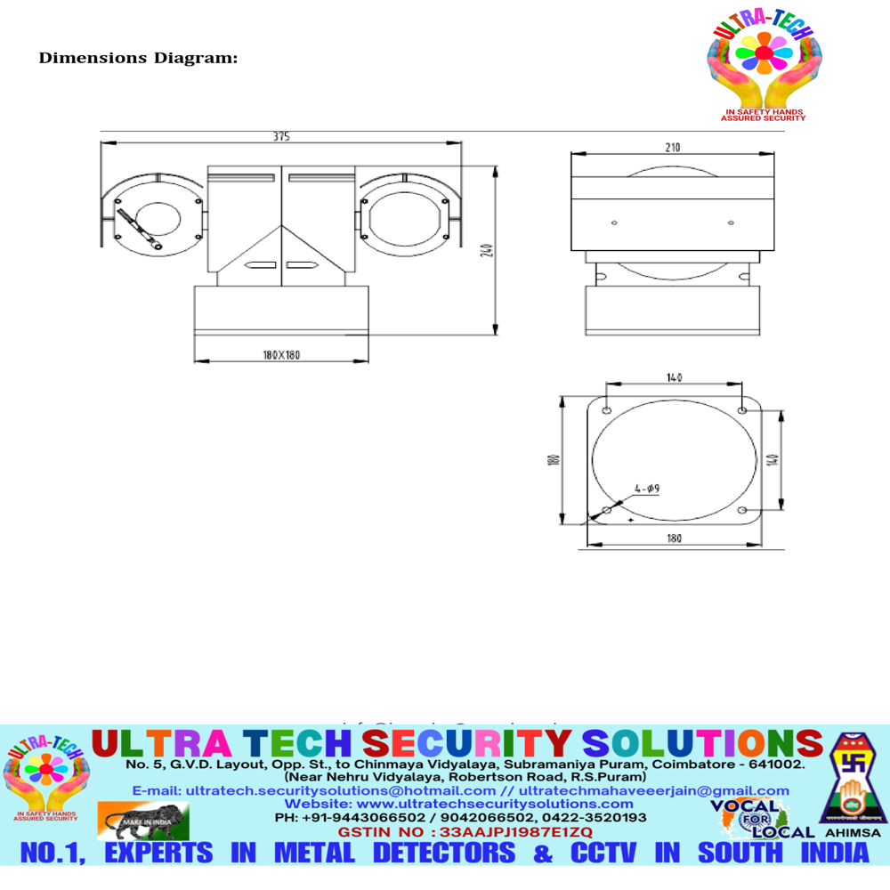 LONG RANGE MILITARY GRADE THERMAL PTZ CAMERA - DAY 5KM & NIGHT 3KM - IV-TH-PTZMLZ-45X-SE-T25-IP3