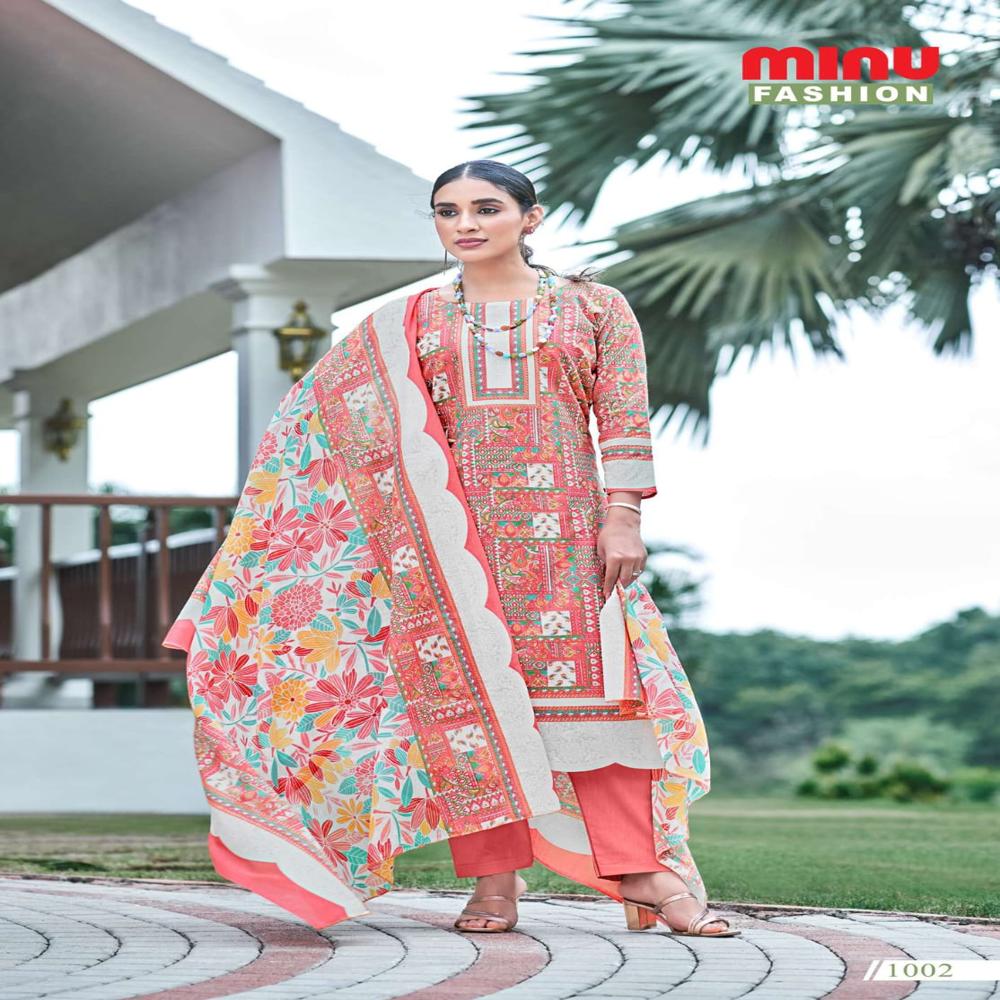 Cotton Unstitched Oasis Salwar Suit - Color: All Color